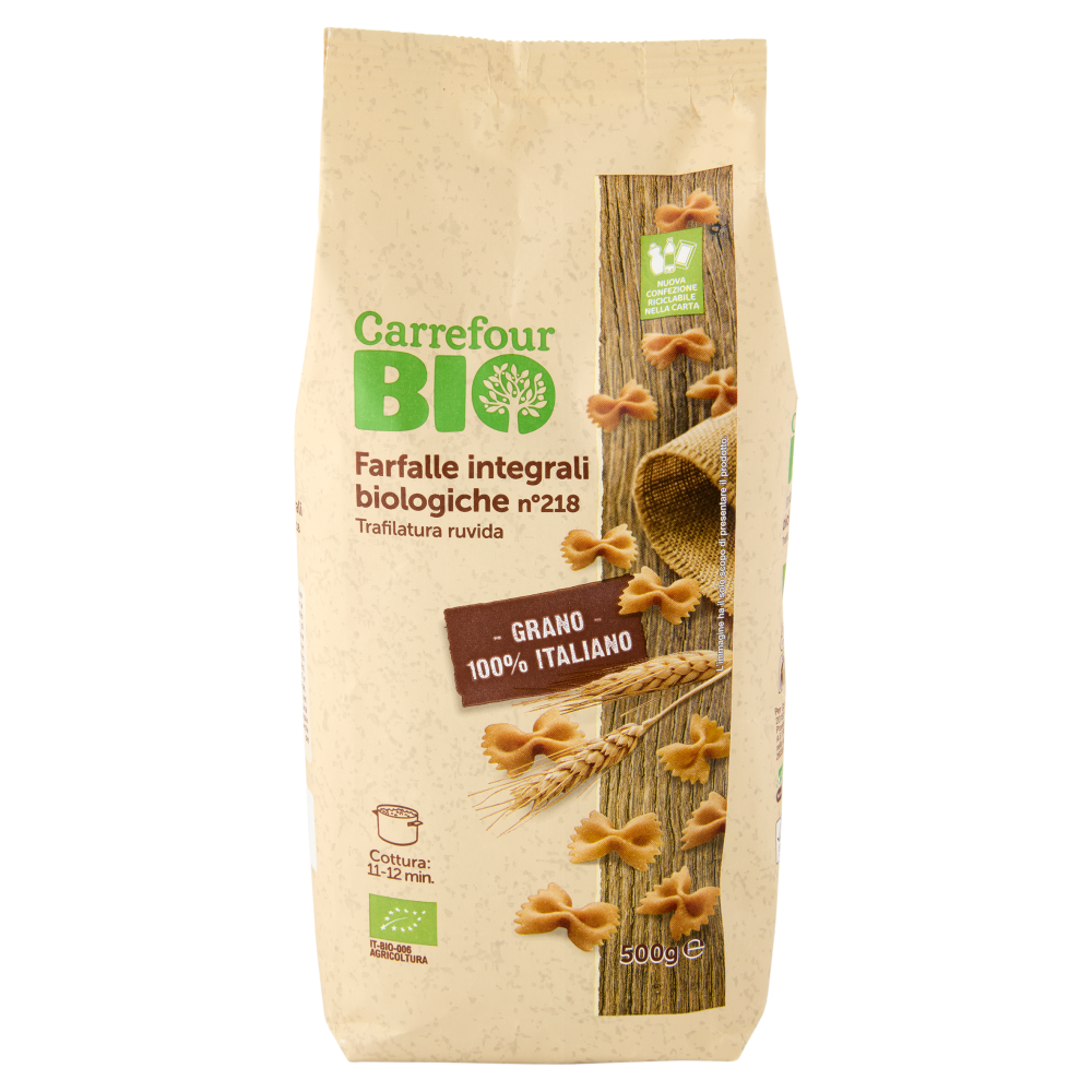 Carrefour Bio Farfalle integrali biologiche n°218 500 g