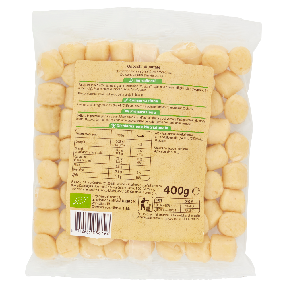 Carrefour Bio Gnocchi da patate fresche 400 g