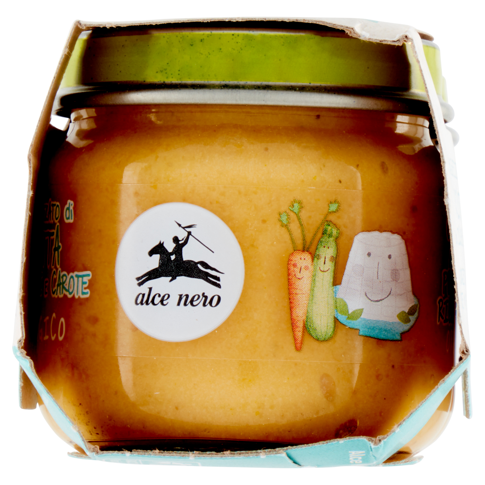 alce nero Omogeneizzato di Ricotta con Zucchine e Carote 2 x 80 g