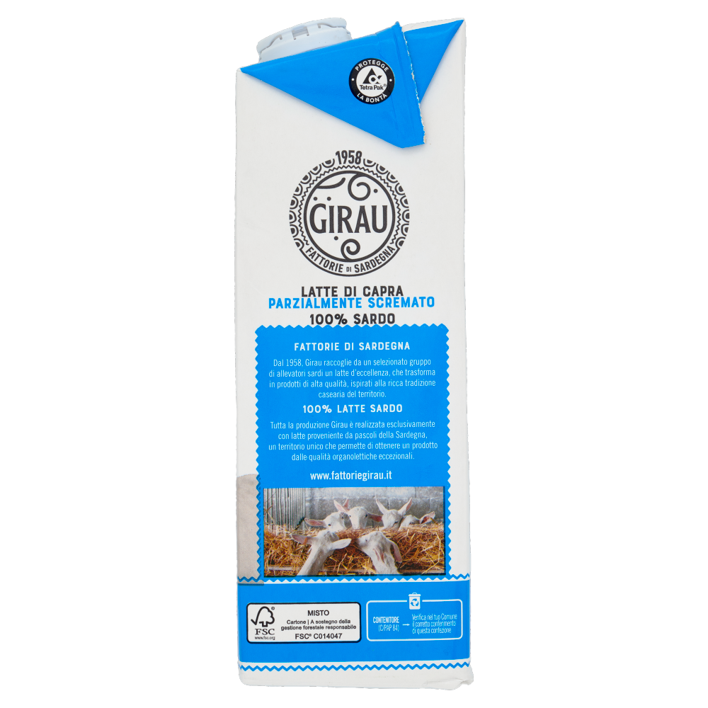 Girau Latte di Capra Parzialmente Scremato 1000 ml