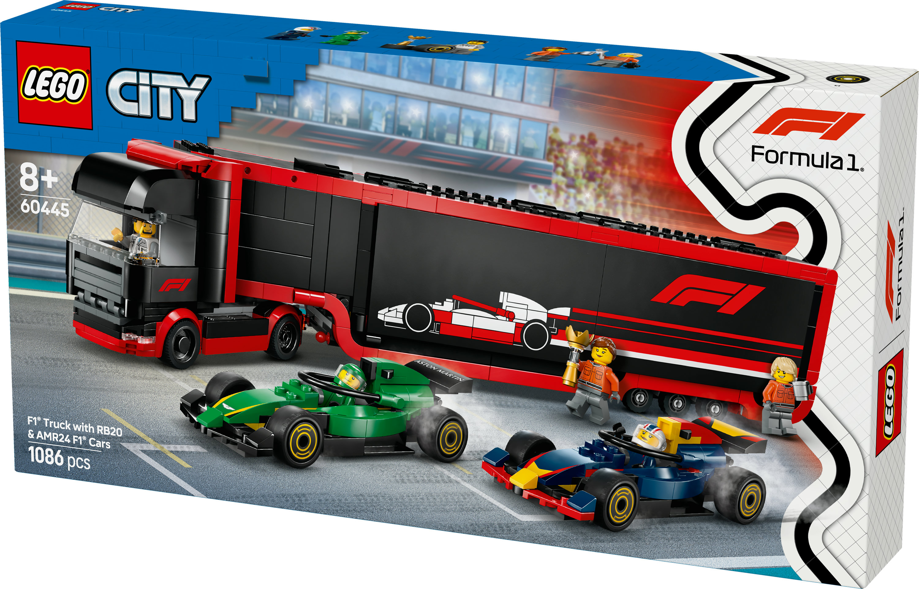 LEGO City Autotrasportatore F1® con monoposto RB20 e AMR24 F1®