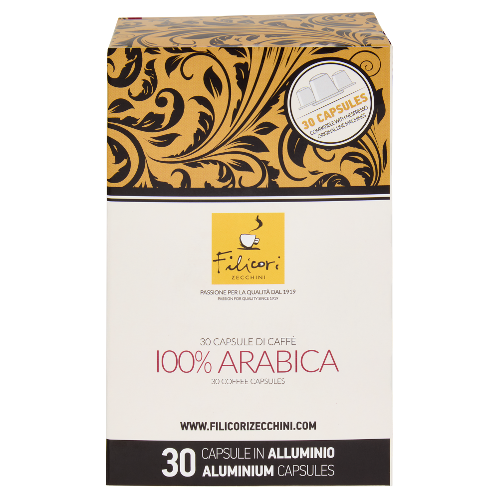 Filicori Zecchini 30 Capsule di Caff&egrave; 100% Arabica Compatibili con Nespresso Original Line 30 x 5,5g