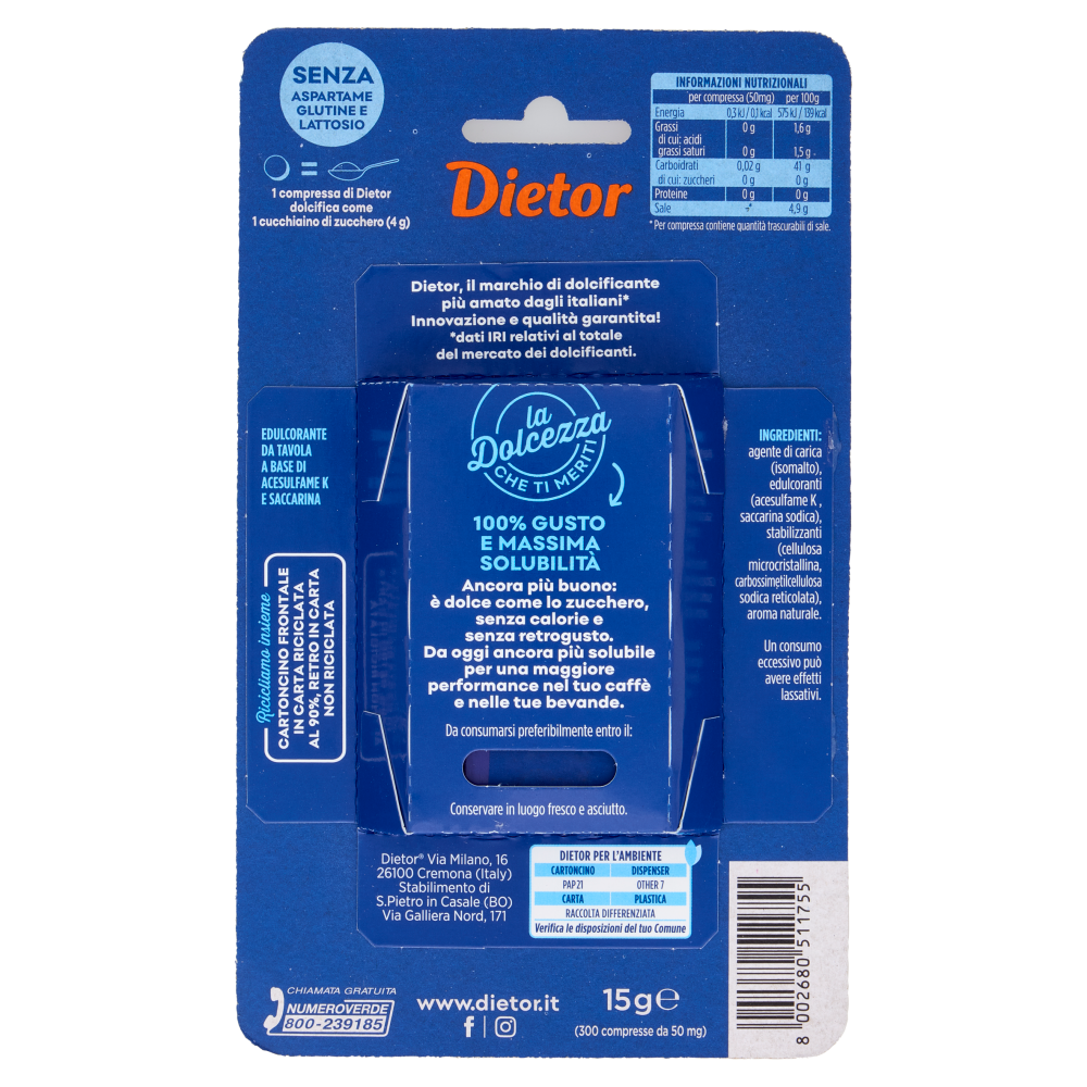 Dietor Zero Calorie Compresse 300 x 50 mg