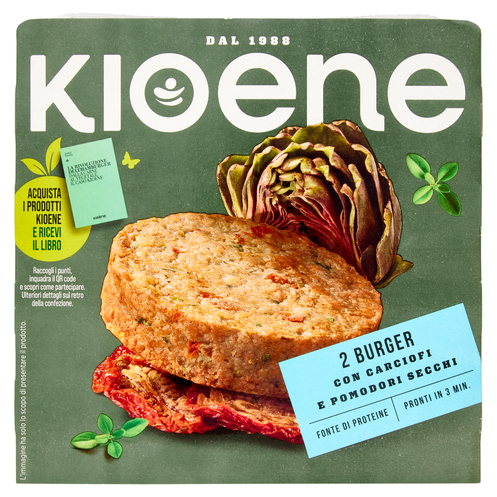 Kioene 2 Burger con Carciofi e Pomodori Secchi 200 g