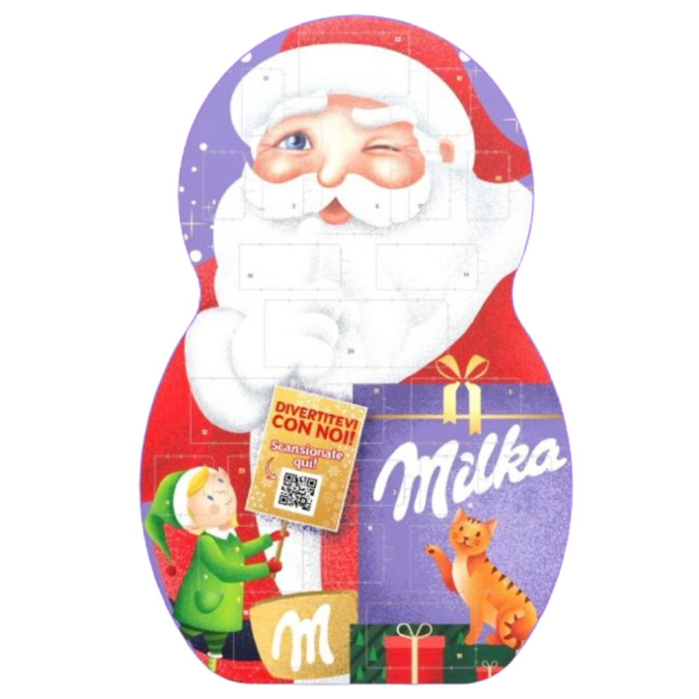 Milka, Calendario dell'Avvento di Natale con Deliziosi Cioccolatini al Latte Milka, 100% Latte Alpino, Cacao Sostenibile, 213g