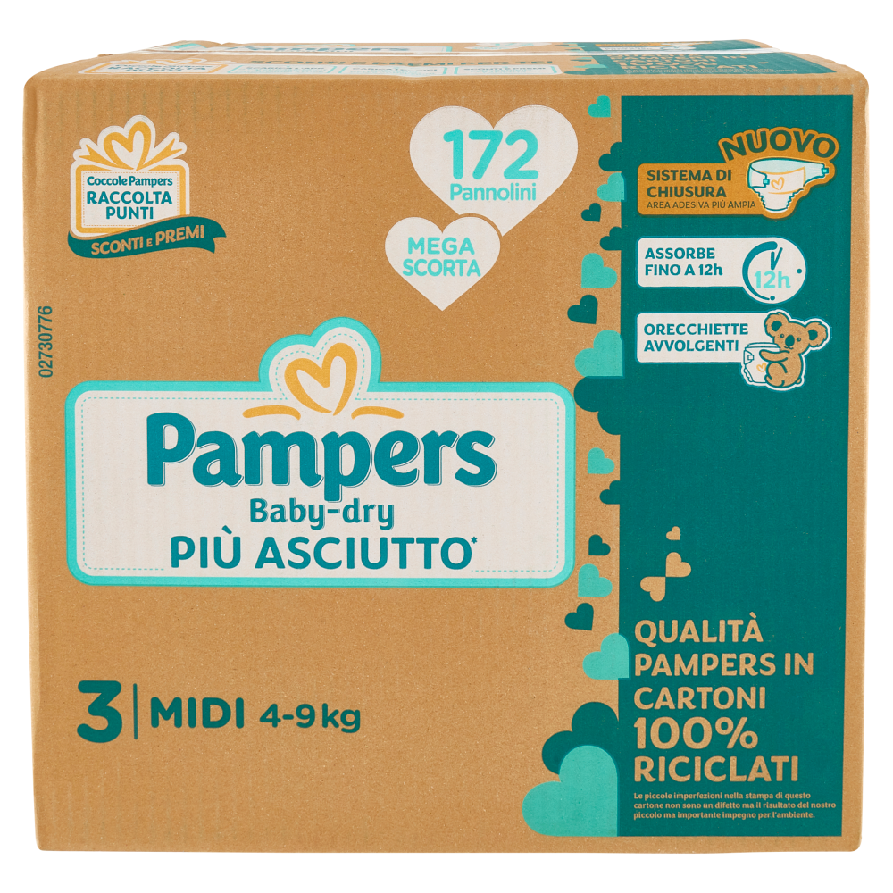 Pampers Baby-dry Midi 172 pz