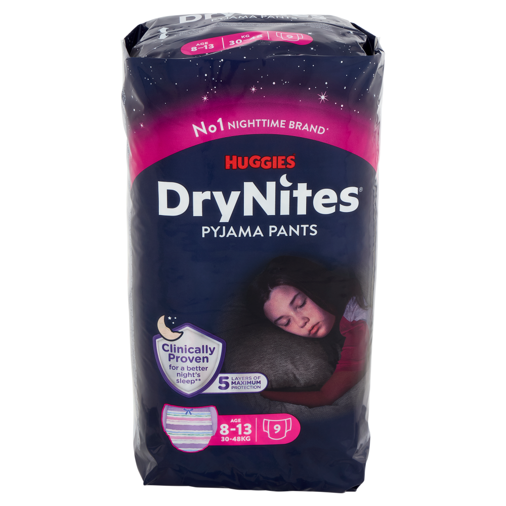 Huggies DryNites Pyjama Pants Age 8-13 30-48 Kg 9 pz
