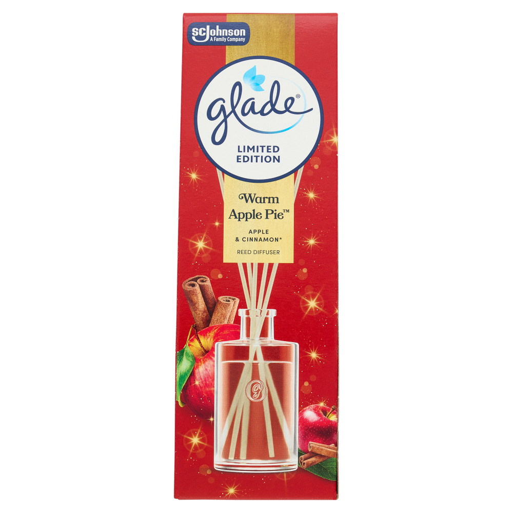 Glade Diffusore a Bastoncini, fragranza Warm Apple Pie. Confezione da 1 diffusore da 50ml