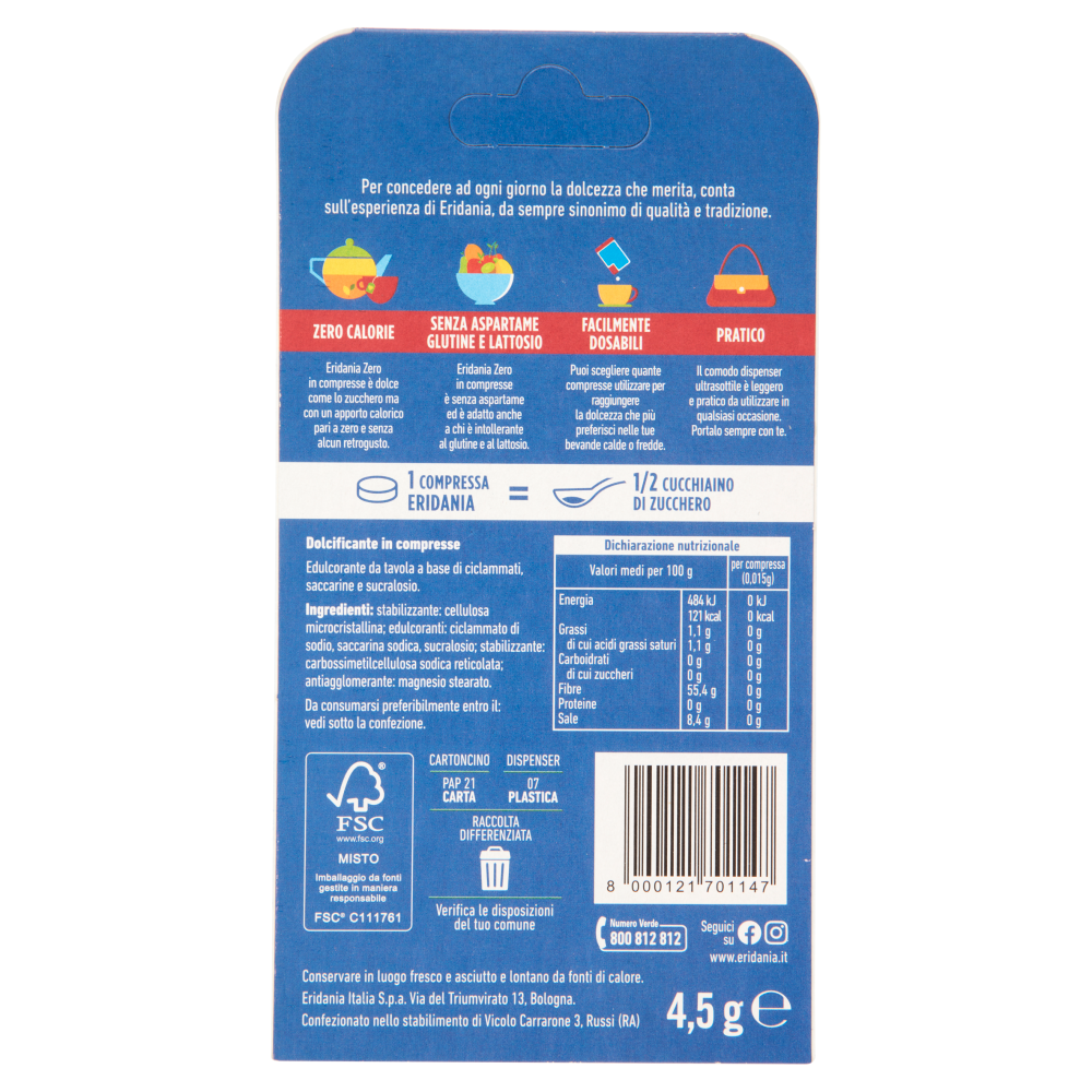 Eridania Zero compresse 300 x 0,015 g