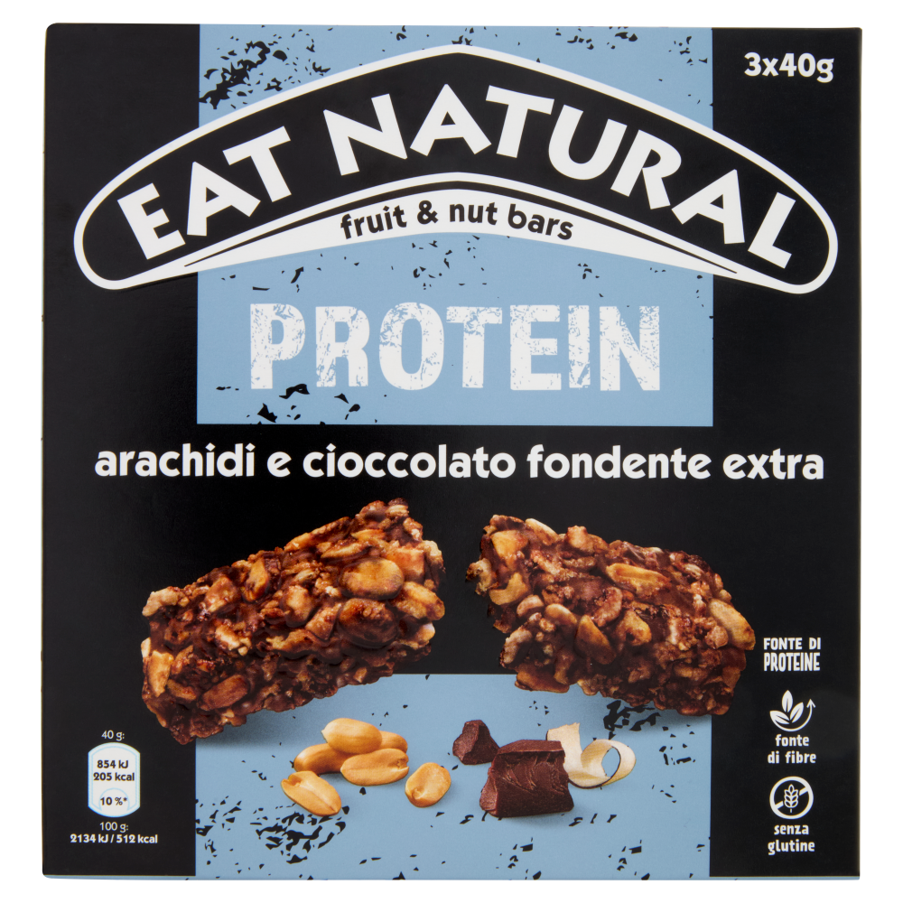 Eat Natural Protein arachidi e cioccolato fondente extra 3 x 40 g