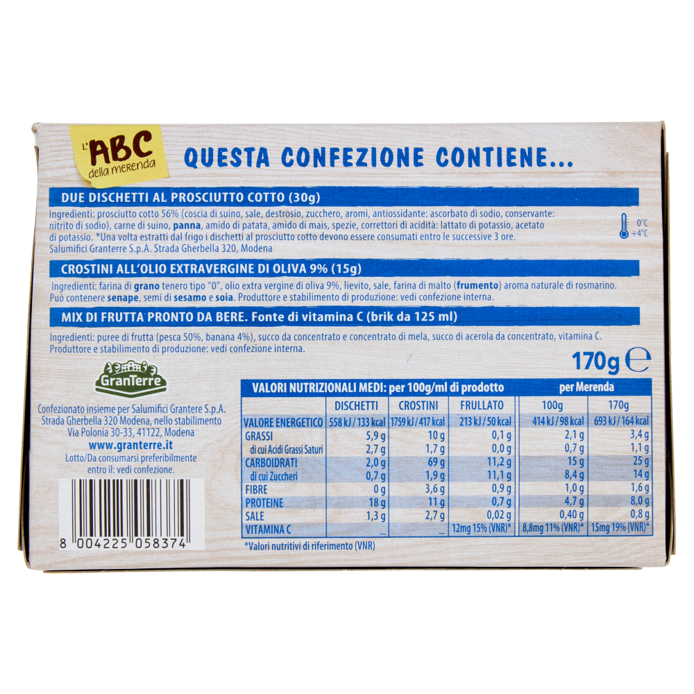 Teneroni Dischetti al Prosciutto Cotto e Crostini 170 g