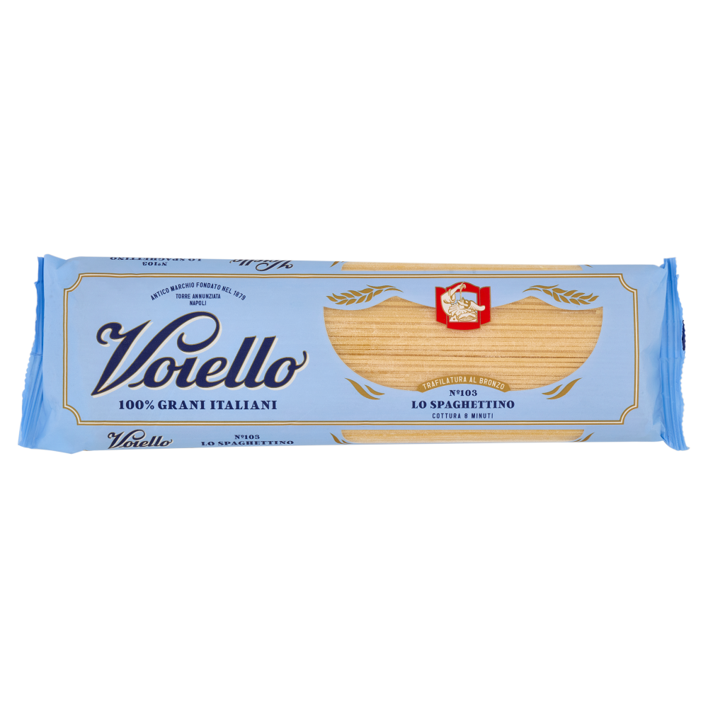 Voiello Pasta Lo Spaghettino N°103 Grano 100% Italiano Trafilata Bronzo 500g