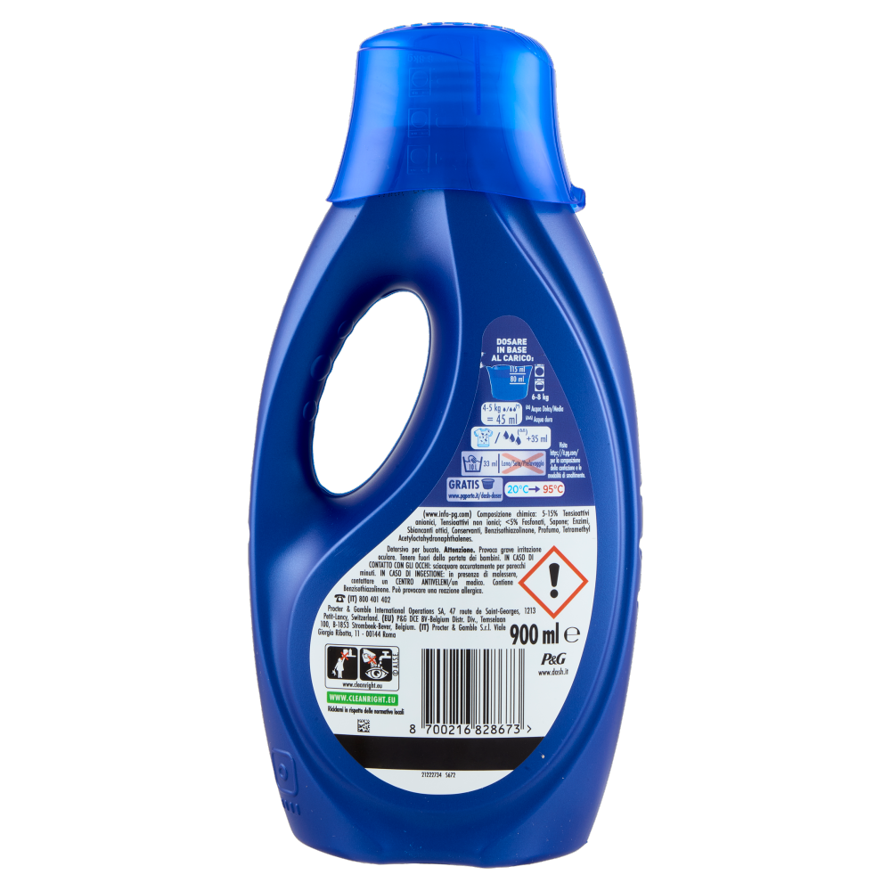 Dash Power Detersivo Liquido Lavatrice + Tocco Lenor Risveglio Primaverile, 20 Lavaggi 900 ml