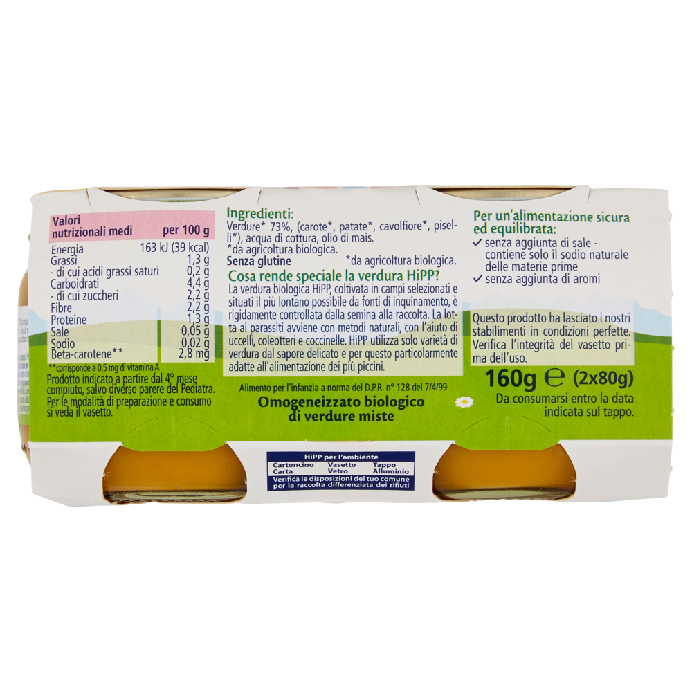 HiPP Biologico Verdure miste Omogeneizzato 2 x 80 g