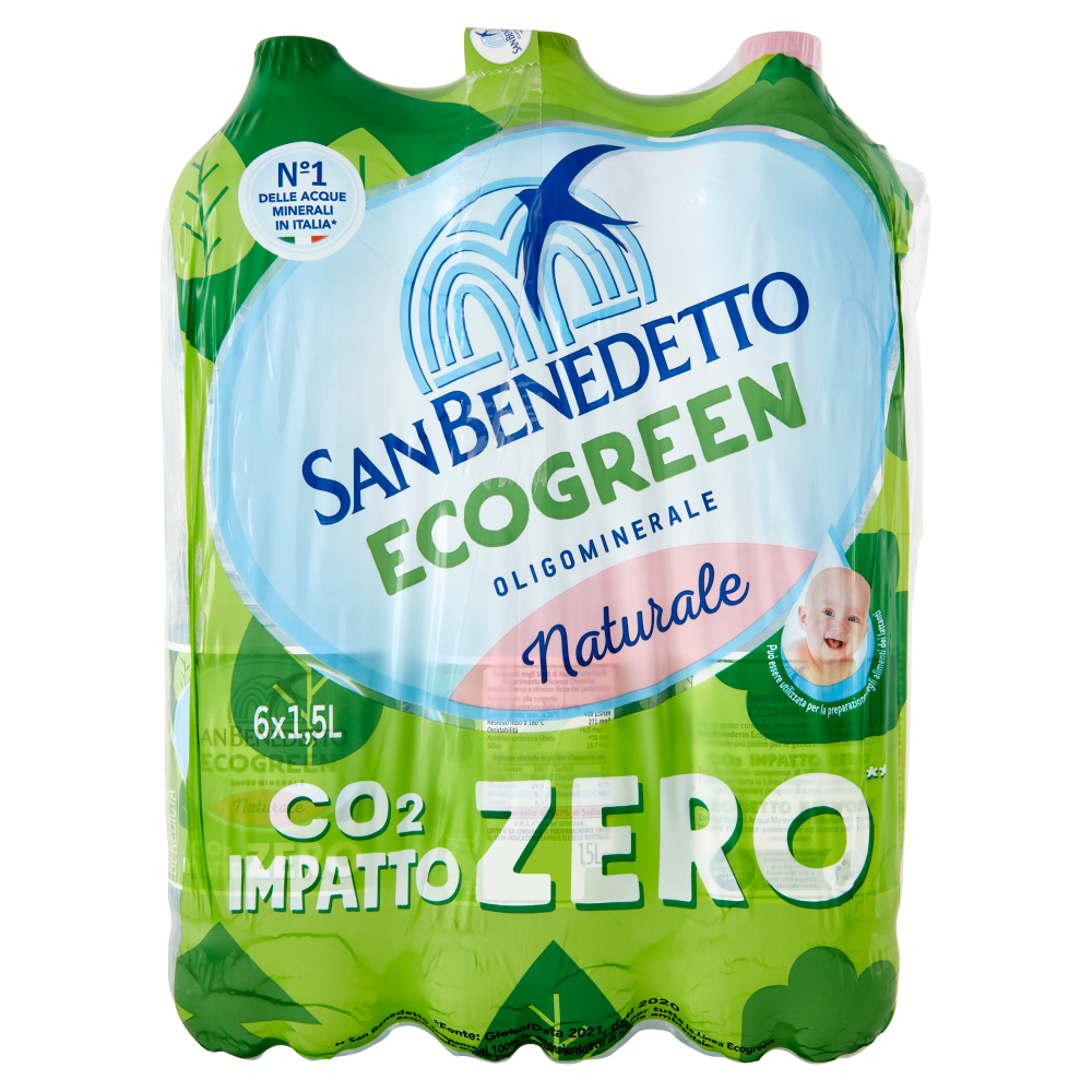 San Benedetto Acqua Naturale Benedicta Ecogreen 6 x 1,5 L