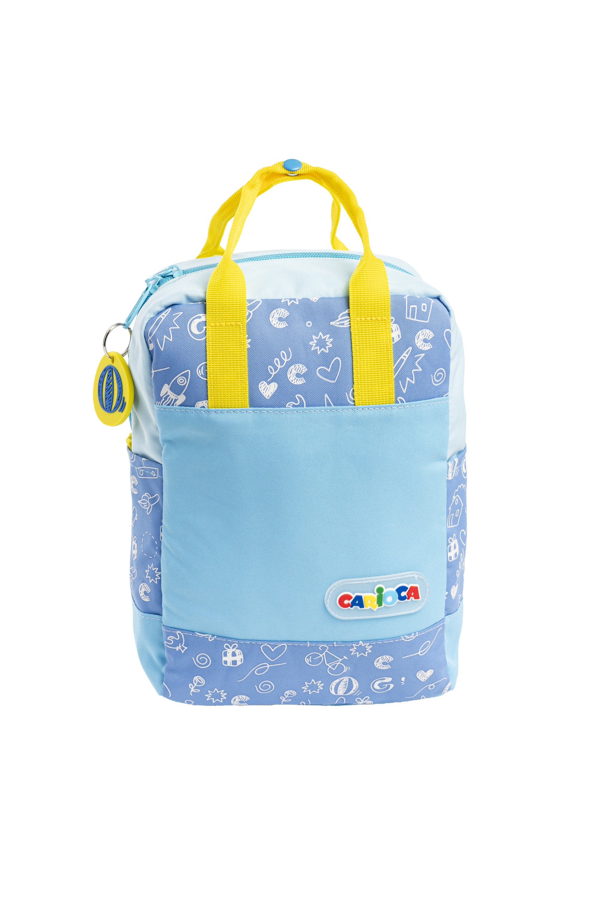 Carioca Zainetto doppio manico doodle azzurro - riciclato