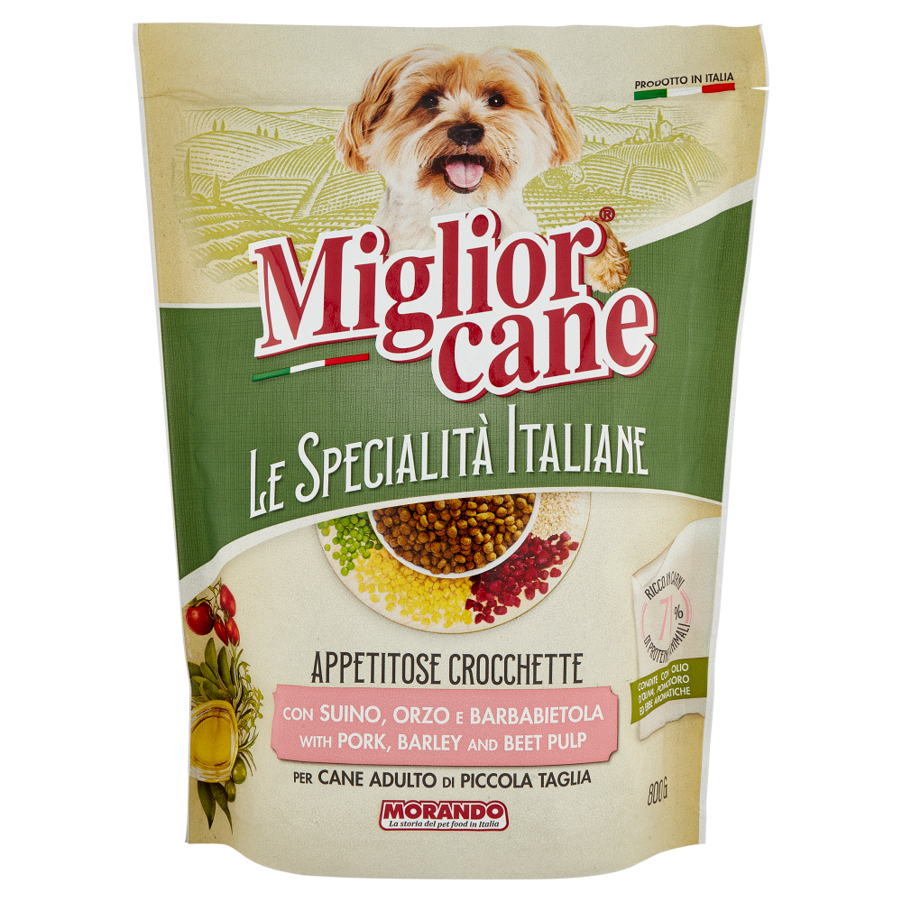 Migliorcane Le Specialit&agrave; Italiane Crocchette Suino,Orzo,Barbabietola Cane Adulto Piccola Tagl. 800G