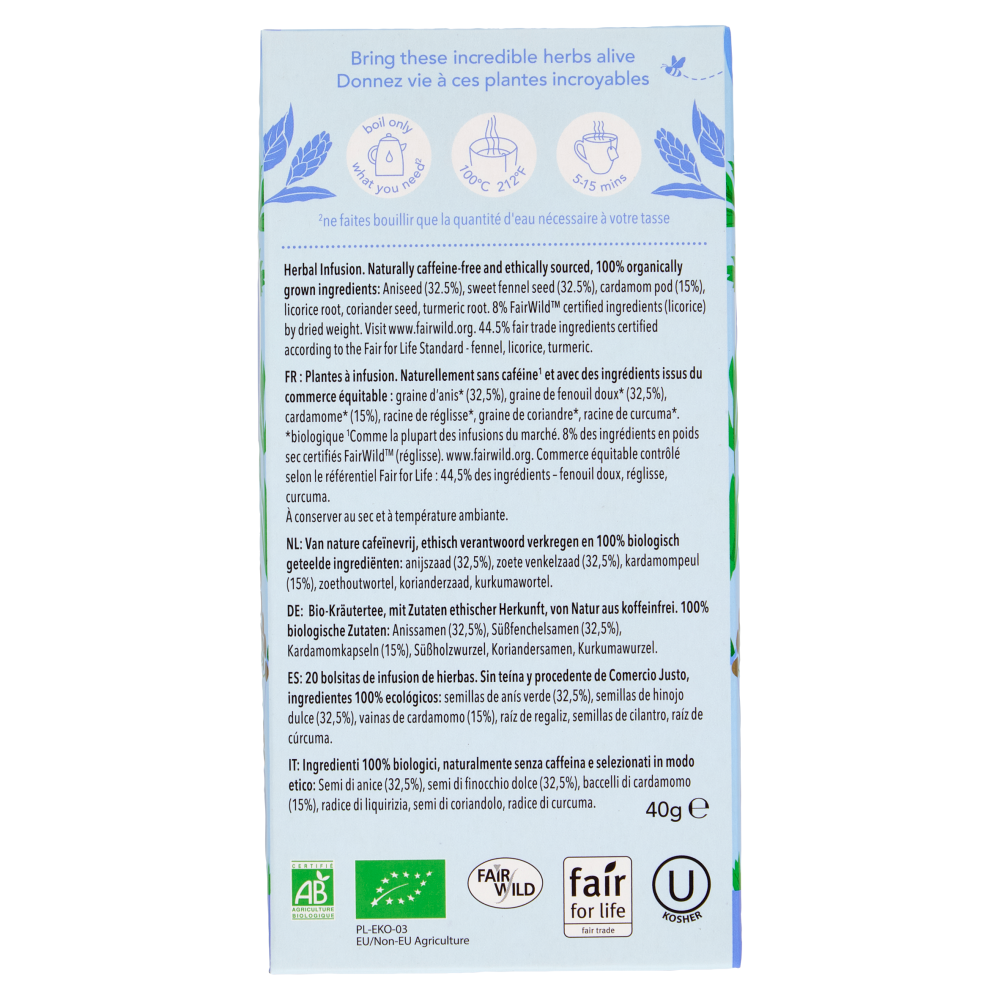 pukka after dinner Organic 20 Bustine di Miscela per Infuso 40 g