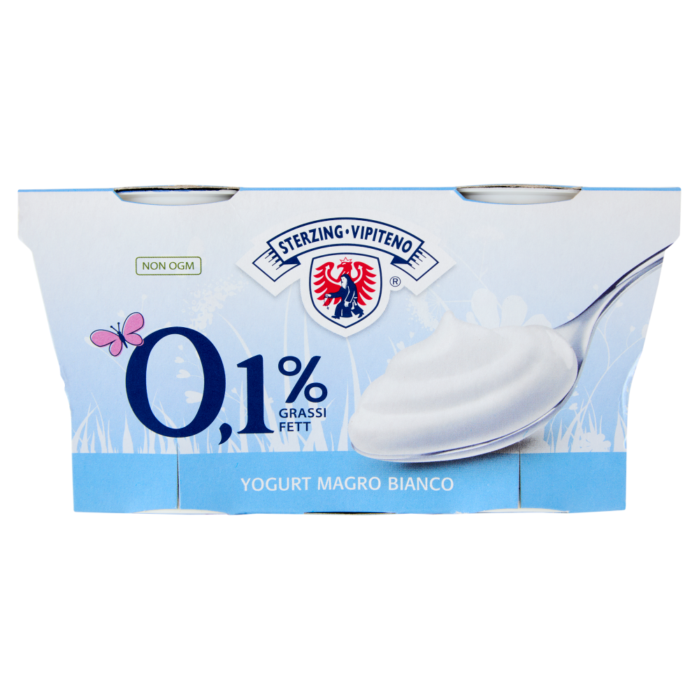 Sterzing Vipiteno 0,1% Grassi Yogurt Magro Bianco 2 x 125 g
