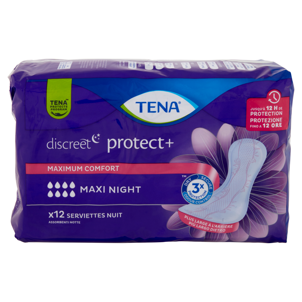 Tena discreet protect+ Maxi Night Assorbenti 12 pz