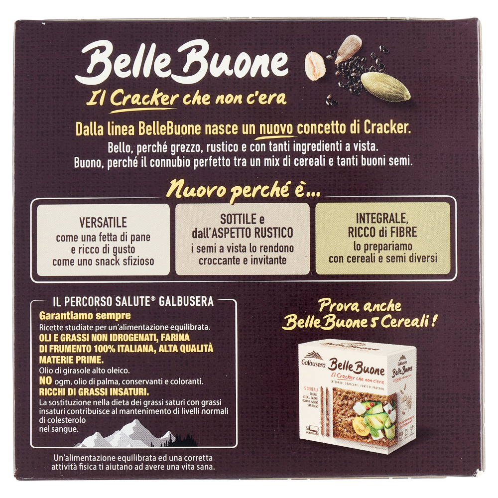 Galbusera BelleBuone il Cracker che non c'era Avena e Mix di Semi 5 x 40 g
