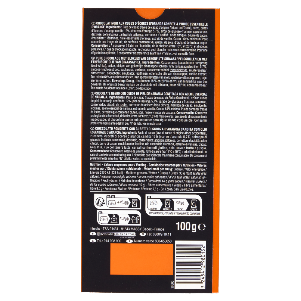 Carrefour Selection Ecorces d'Orange Confites Noir 100 g