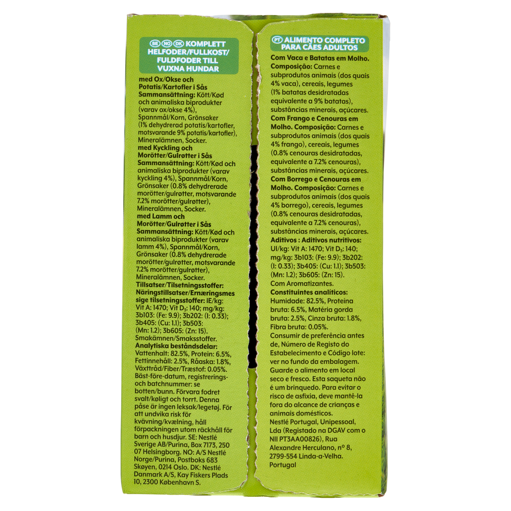 PURINA FRISKIES In Salsa Con Manzo e Patate, Pollo e Carote, Agnello e Carote 12 x 85 g