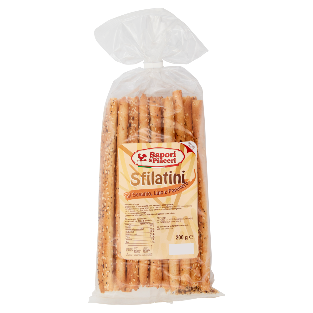 Sapori & Piaceri Sfilatini al Sesamo, Lino e Papavero 200 g
