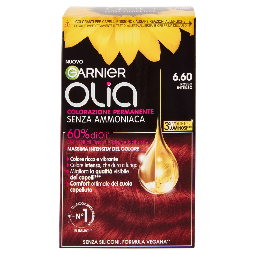 Garnier Olia Tinta Capelli, Senza Ammoniaca, Intense red 660