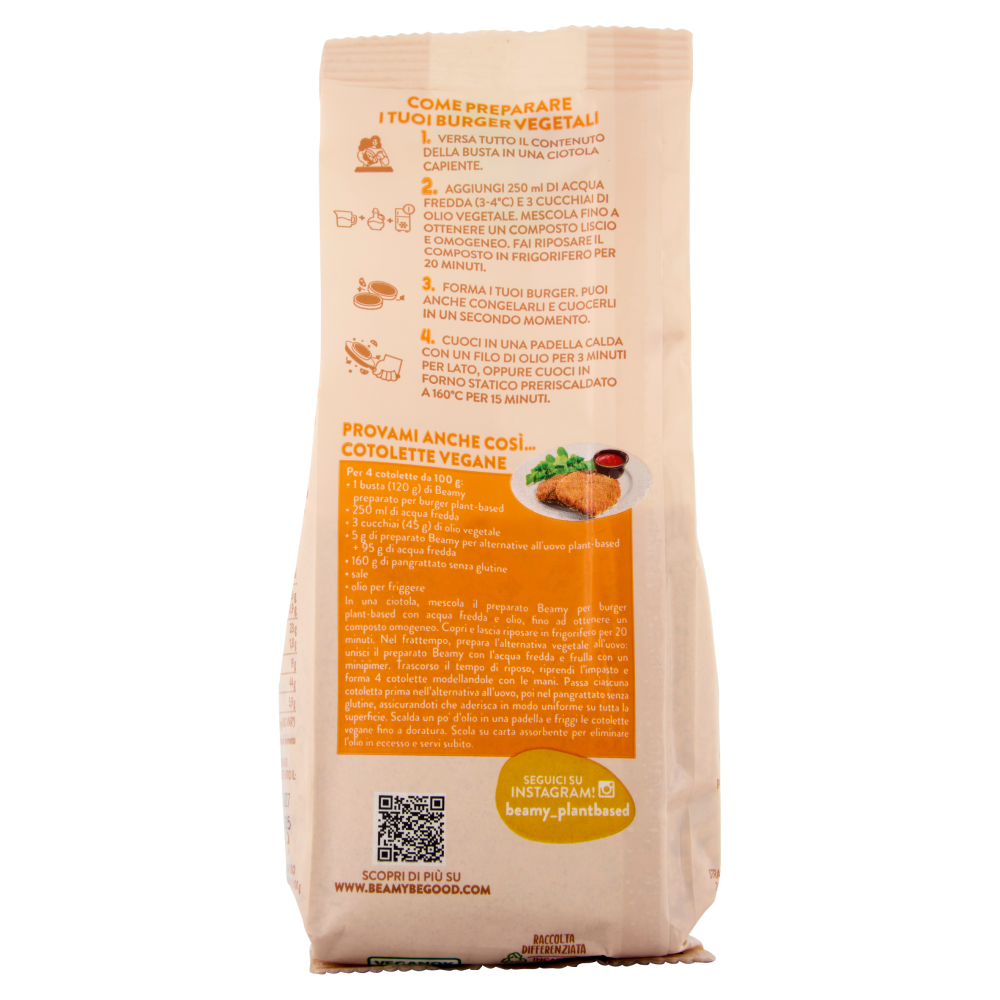 Beamy Preparato per Burger Plant-Based Gusto Pollo 120 g
