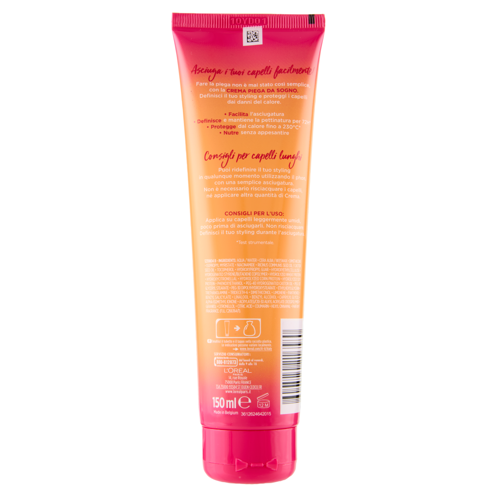 Elvive Dream long Crema Piega da Sogno con vitamina e olio di ricino, per Capelli Lunghi, 150 ml