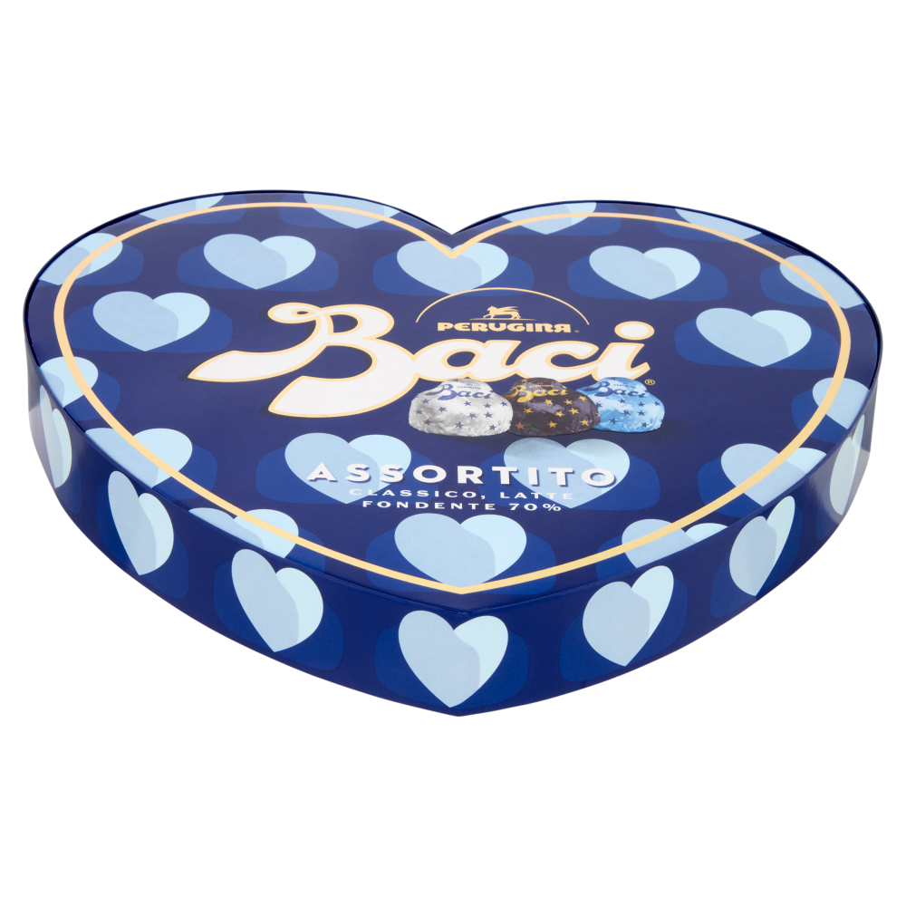 BACI PERUGINA Cioccolatini Assortiti ripieni al Gianduia Scatola Maxi Cuore San Valentino 150g