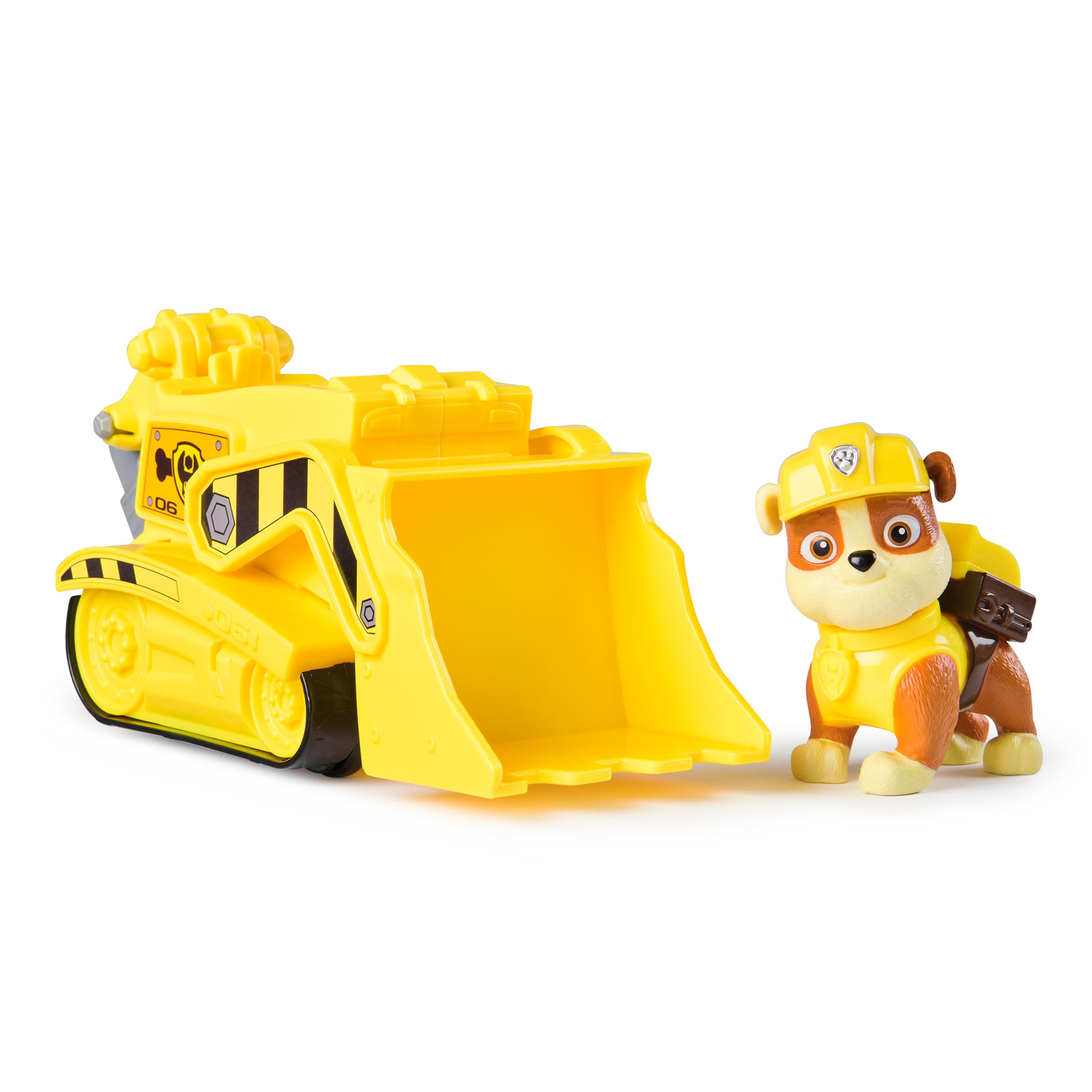 PAW Patrol , Veicolo Ruspa di Rubble, 1 Personaggio di Rubble Incluso, dai 3 Anni