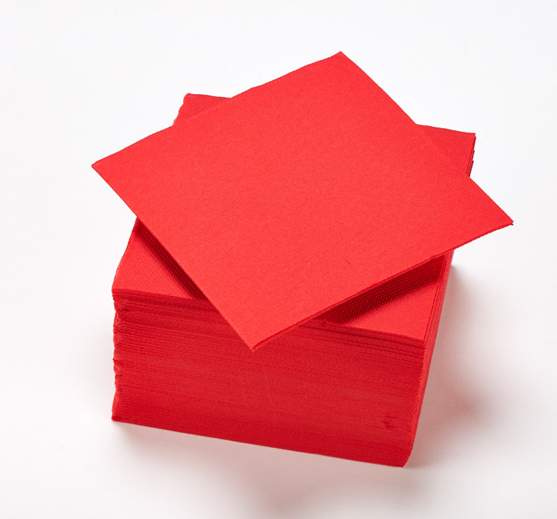 Le Nappage 50 tovaglioli microgoffrati 24x25 cm 2 veli 100% Nature Rosso