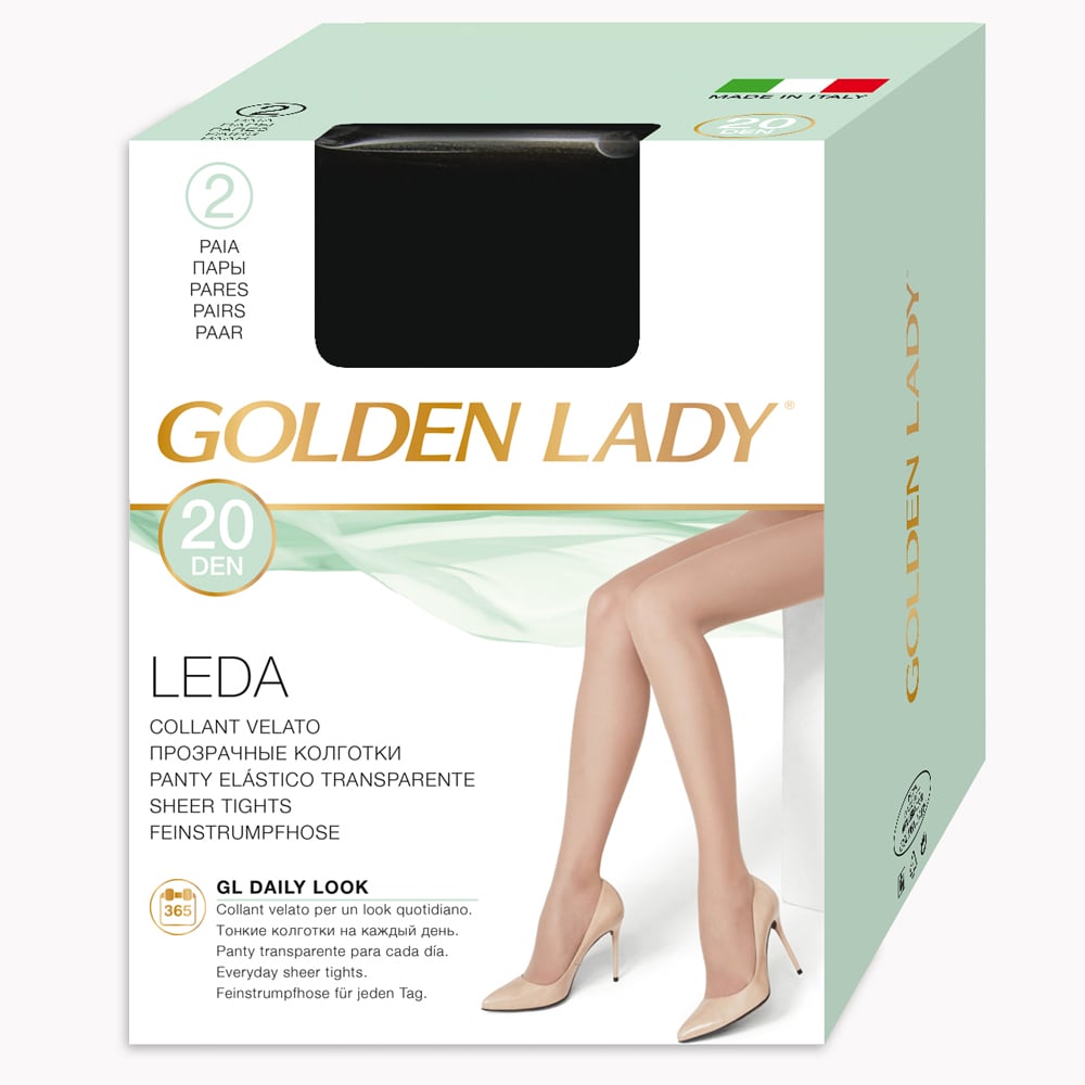 Golden Lady Collant velato Leda 20 Den 2 paia Castoro taglia 4
