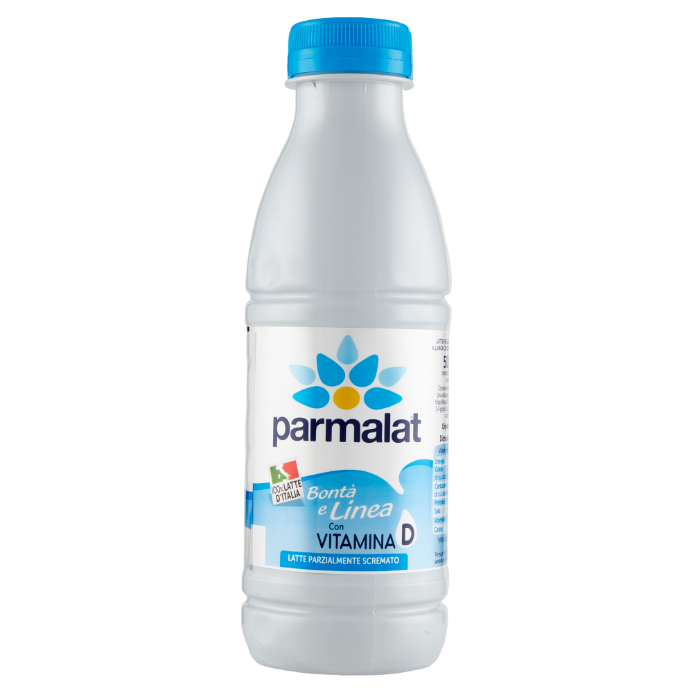 parmalat Bontà e Linea con Vitamina D Latte Parzialmente Scremato 100% Latte d'Italia 500 ml