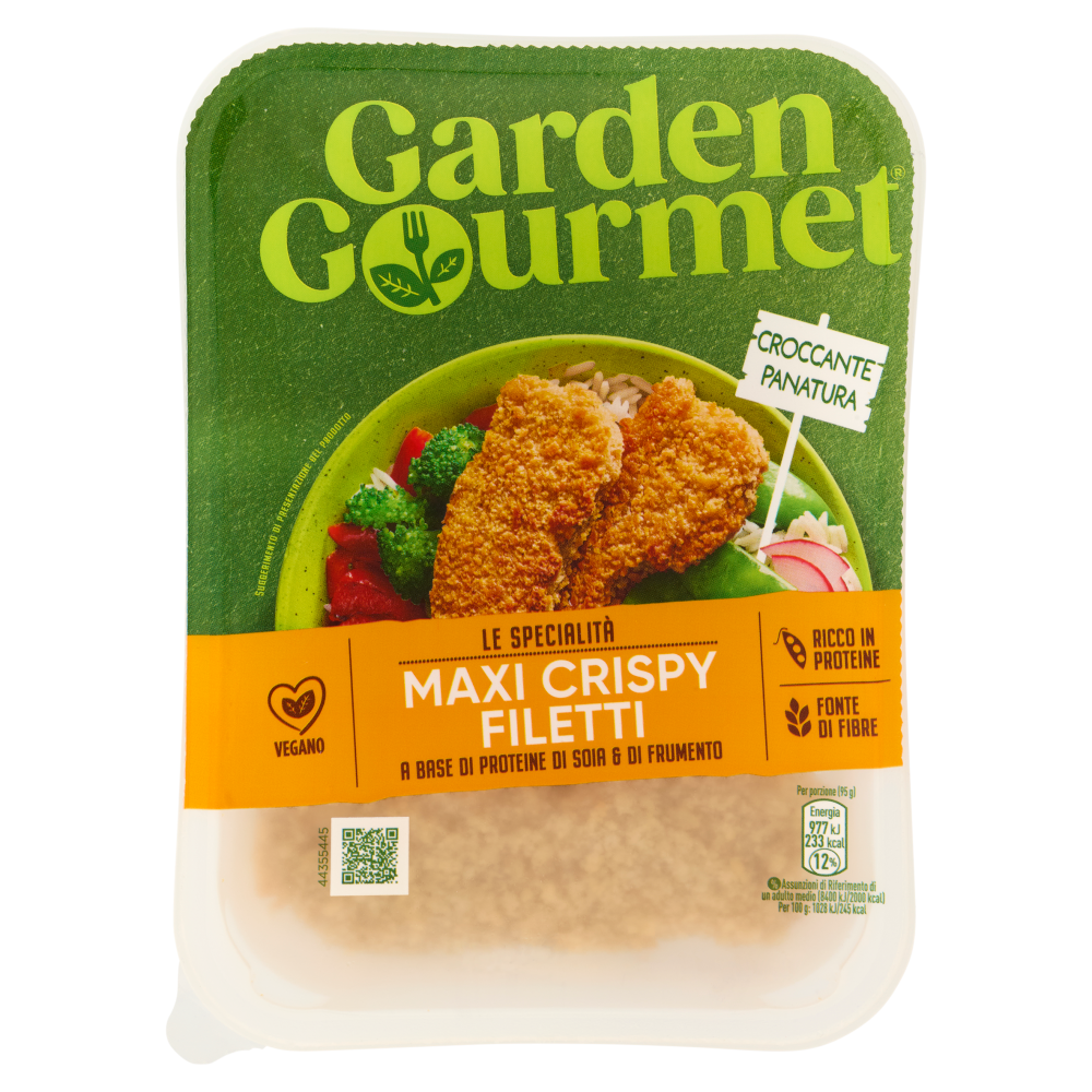 GARDEN GOURMET Maxi Crispy Filetti Vegani di Soia 2 porzioni 190g