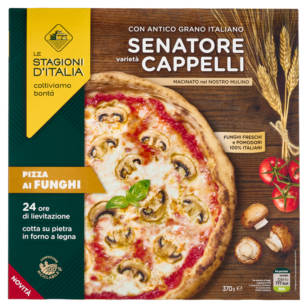 Le Stagioni d'Italia Pizza ai Funghi Senatore varietà Cappelli 370 g