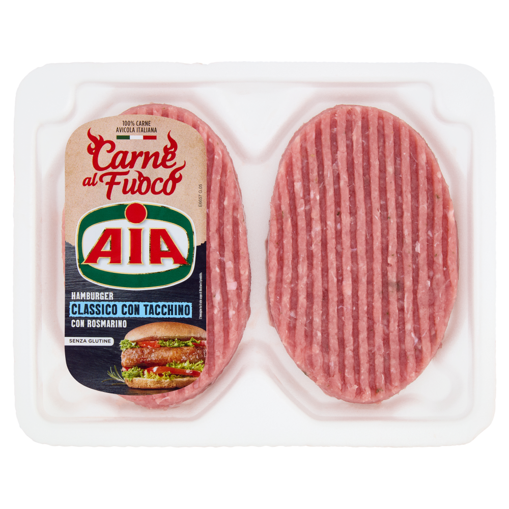 Aia Carne al Fuoco Hamburger Classico con Tacchino con Rosmarino 0,200 kg