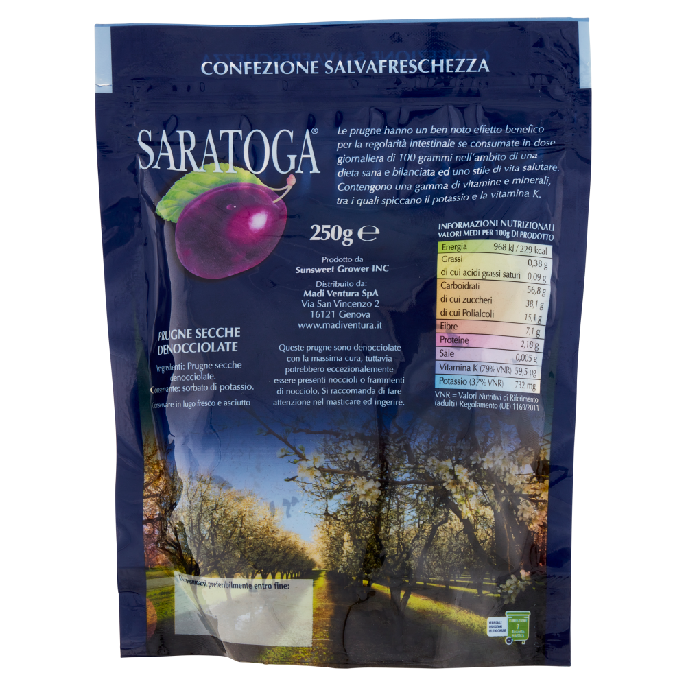 Saratoga Prugne Secche Denocciolate 250 g