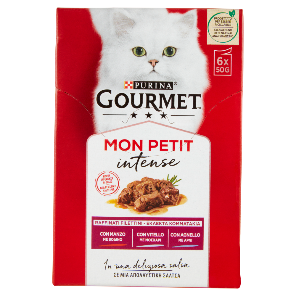 PURINA GOURMET Mon Petit Filettini Intense cotti in Salsa (Manzo / Agnello / Vitello) 6x50g