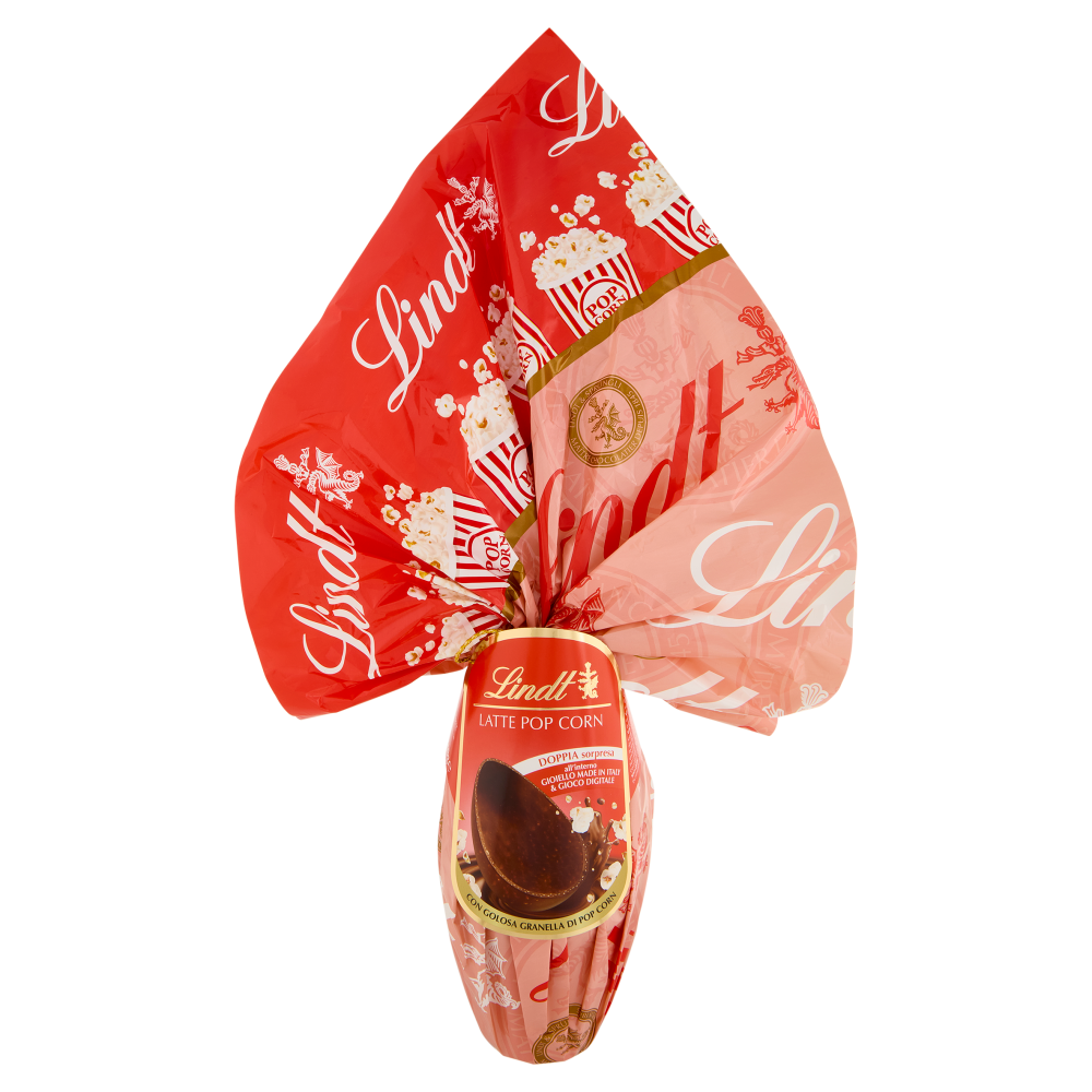 Lindt Gamme Bleue Uova di cioccolato Pasqua Cioccolato latte e pop corn 240 g