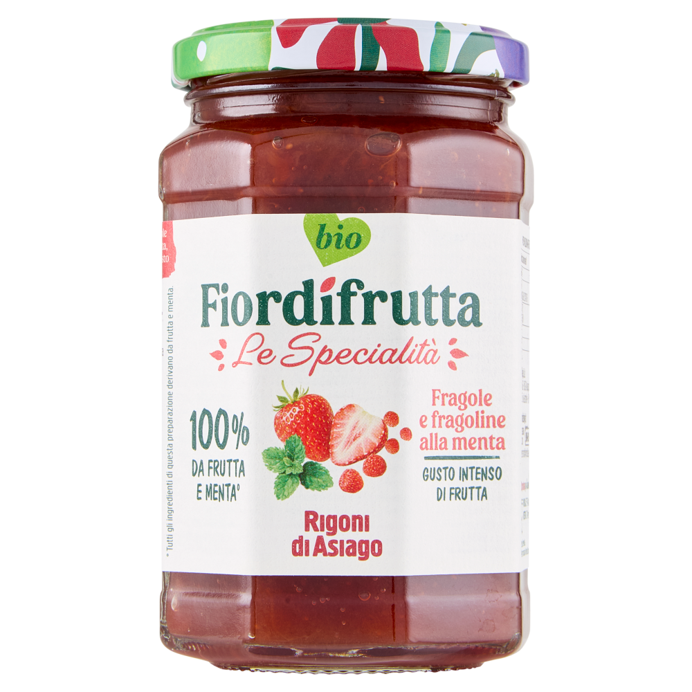 Rigoni di Asiago Fiordifrutta Le Specialit&agrave; bio Fragole e fragoline alla menta 330 g