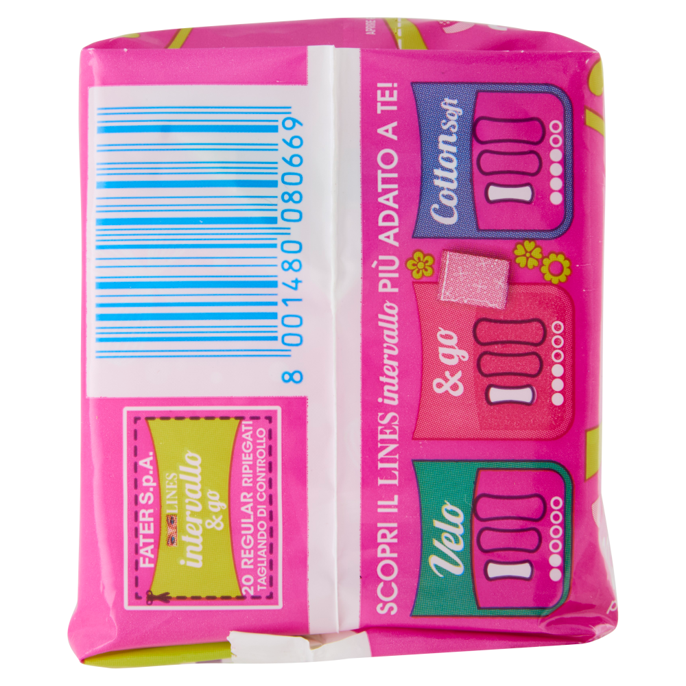 Lines intervallo & go Fresh Regular proteggislip ripiegati 20 pz