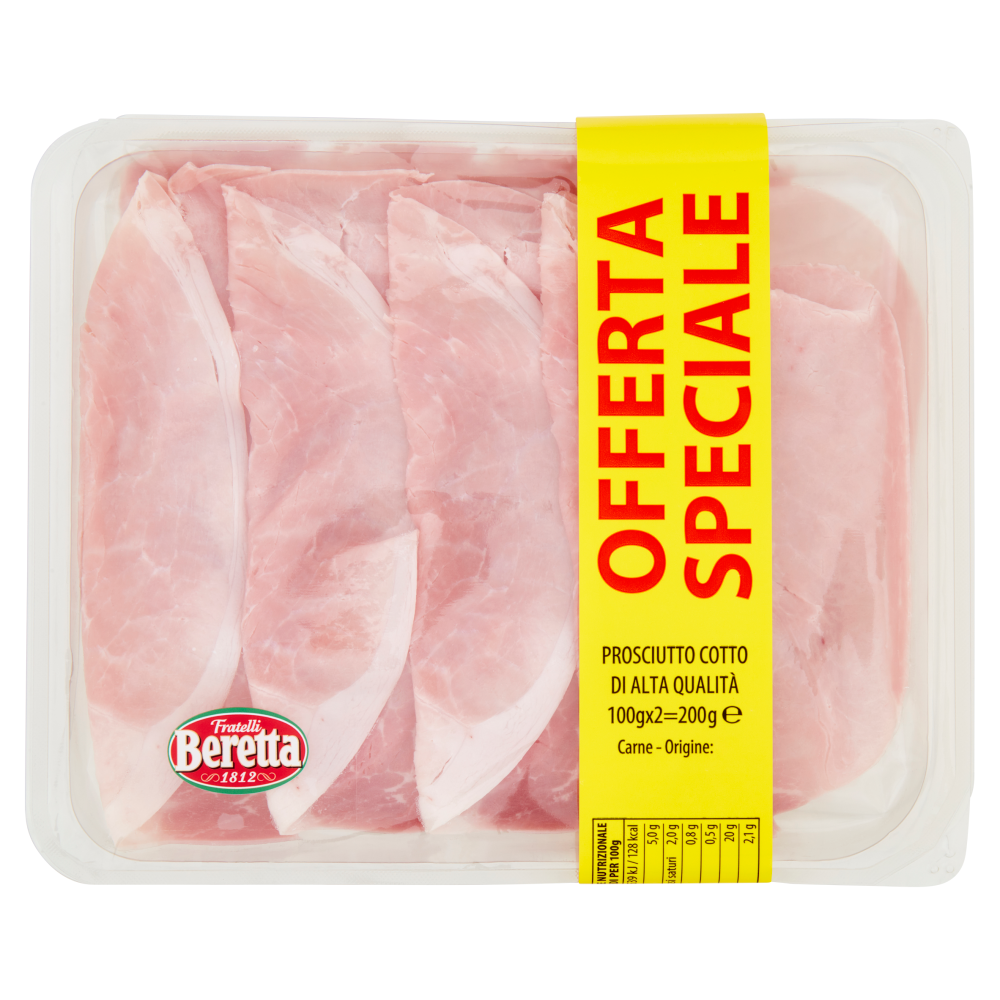 Fratelli Beretta Prosciutto Cotto di Alta Qualit&agrave; 2 x 100 g