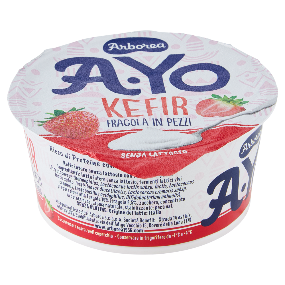 Arborea A-Yo Kefir Fragola in Pezzi Senza Lattosio 140 g