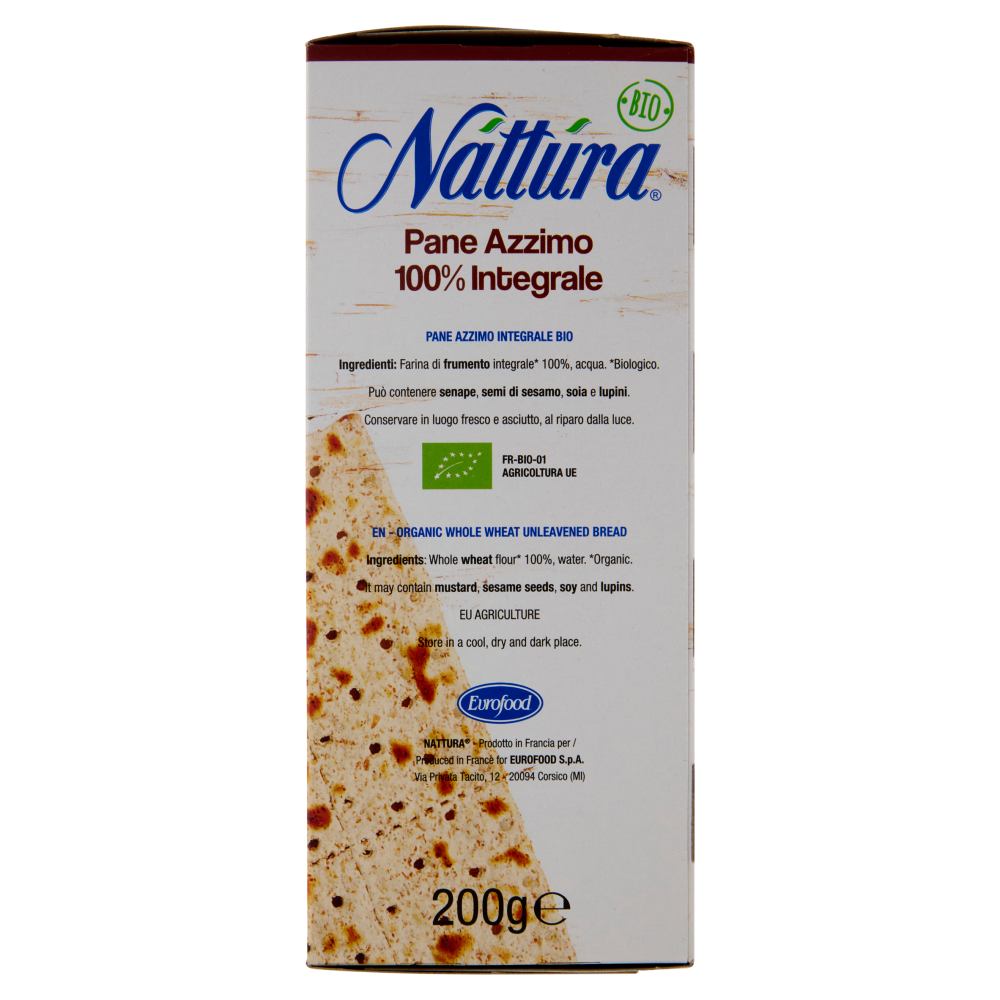 N&aacute;tt&uacute;ra Pane Azzimo 100% Integrale Bio senza lievito 200 g
