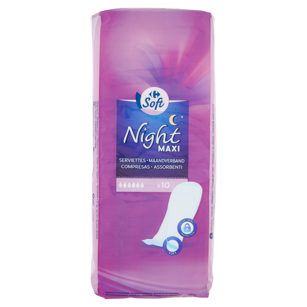 Carrefour Soft Night Maxi Assorbenti 10 pz