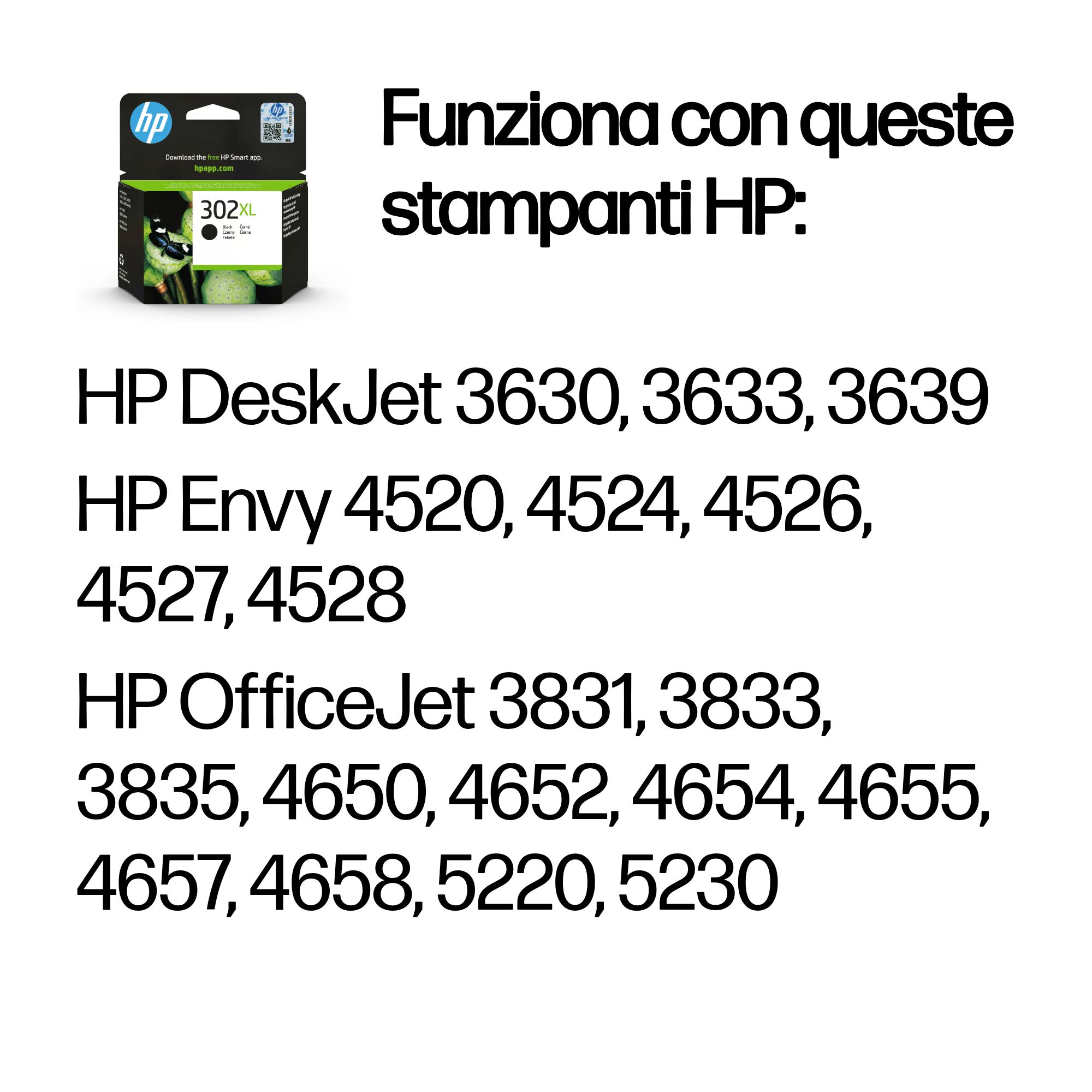 HP Cartuccia originale inchiostro nero ad alta capacità 302XL