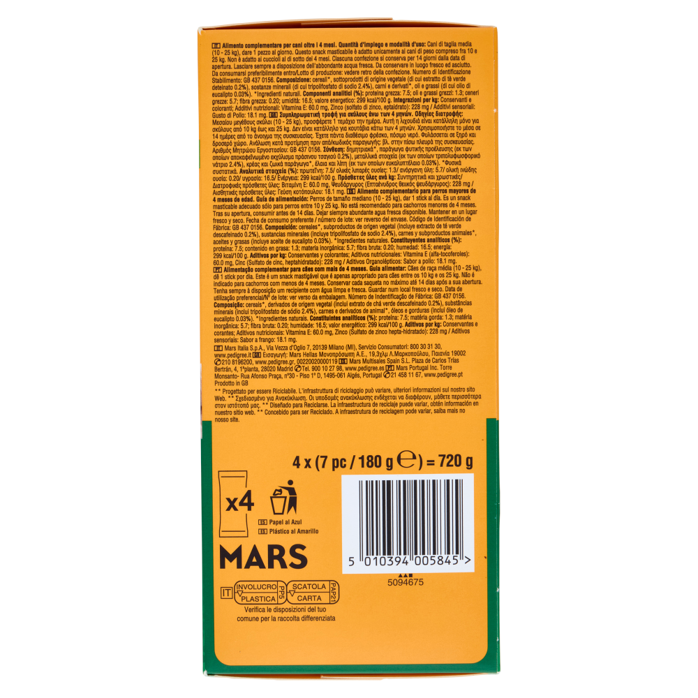 Pedigree Dentastix Fresh Snack per igiene orale Cane Medio 28 Pezzi 720 g